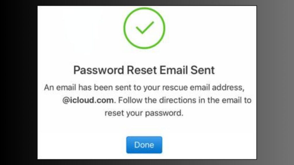Password Reset email sent